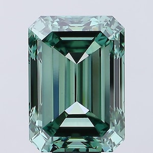 Emerald Cut Lab Grown Diamond: 1-10 Ct Vivid Green Loose Stone, IGI Certified VVS-VS