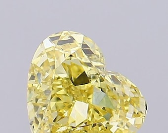Heart Cut Fancy Vivid Yellow Lab Grown Diamond: IGI Certified