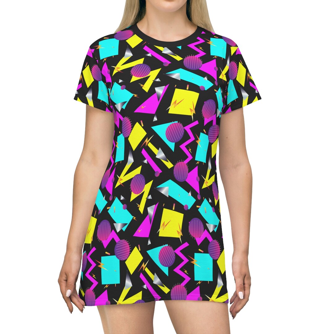 Super Rad Retro 80's Style T-shirt Dress Party Festival Rave Radical ...