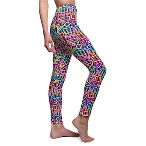 Retro 1980s Style Stretchy Leggings | 80s | Party | Festival | Yoga | Exercise | Festie