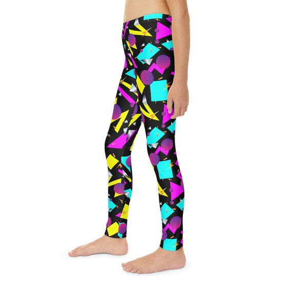 Youth Retro 1980s Style Stretchy Leggings 80s Party Festival Yoga