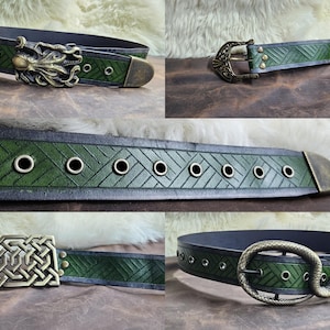 EARTH ELEMENTAL Series Leather Fantasy Belt w/ Antique Brass Hardware - Limited Run of 100 - Lifetime Guarantee!!