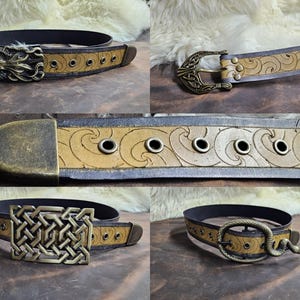 AIR ELEMENTAL Series Leather Fantasy Belt w/ Antique Brass Hardware - Limited Run of 100 - Lifetime Guarantee!!