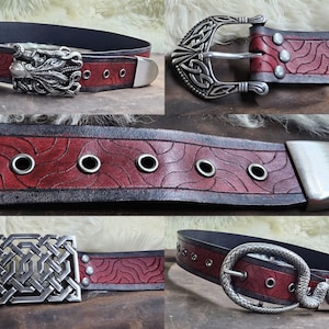 FIRE ELEMENTAL Series Leather Fantasy Belt w/ Antique Nickel Hardware - Limited Run of 100 - Lifetime Guarantee!!