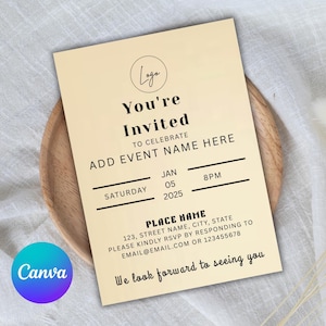 Modern Business Invitation Template, Special Event Invitation, Join Us Invite, Electronic Invite Template, Clean Invitation Canva