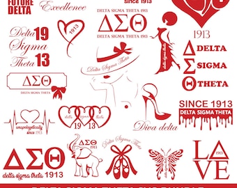 Delta Sigma Theta SVG Bundle: DST Sorority Clipart, Elephant Graphics (Digital Download)