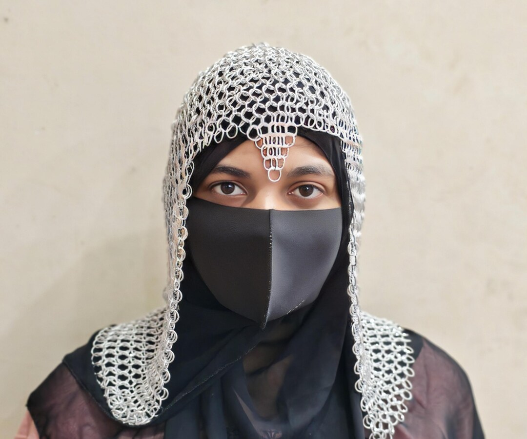Chainmail Aluminium Women Unique Design Coif Hood - Etsy