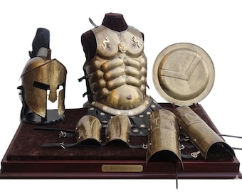 King Leonidas Spartan Armor Set | 300 Movie Replica Muscle Cuirass, Helmet, Shield