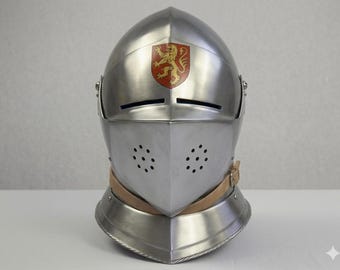 Steel Knight Close Helmet - Renaissance LARP Combat Armor