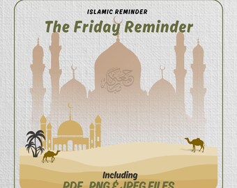 Islamische Freitagserinnerung zum Ausdrucken | Jumuah Sunnah Poster | Islamische Wanddekoration | Lernen für muslimische Kinder | Islamische Dekoration | Digitaler Download