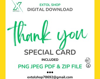 Dankeskarten | Grußkarten | Wunschkarte | Digitaler Download | Sofort-Download