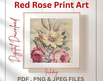 10 Rosen-Kunstdrucke | PNG, JPG, PDF | Kunstdrucke | Extol Shop | Blumen-Wandkunst-Bundle | Sofortiger digitaler Download