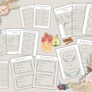 Pack étiquettes imprimables, pour la cuisine, le vrac et le ménage, une maison organisée et esthétique !