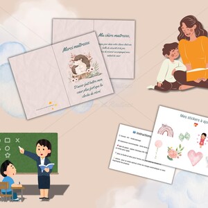 Idée cadeau maîtresse hérissons, une carte à imprimer, plier et personnaliser