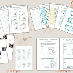 Étiquettes garçon à imprimer : crayons, cartable, gourde, goûter & fête, pour une rentrée stylée et des fêtes organisées