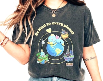 Comfort Colors®Be Kind To Every Planet Shirt, Cute Earth Day Graphic Tee, Planet Lover T-Shirt, Eco Friendly Nature Shirt Gift for Women