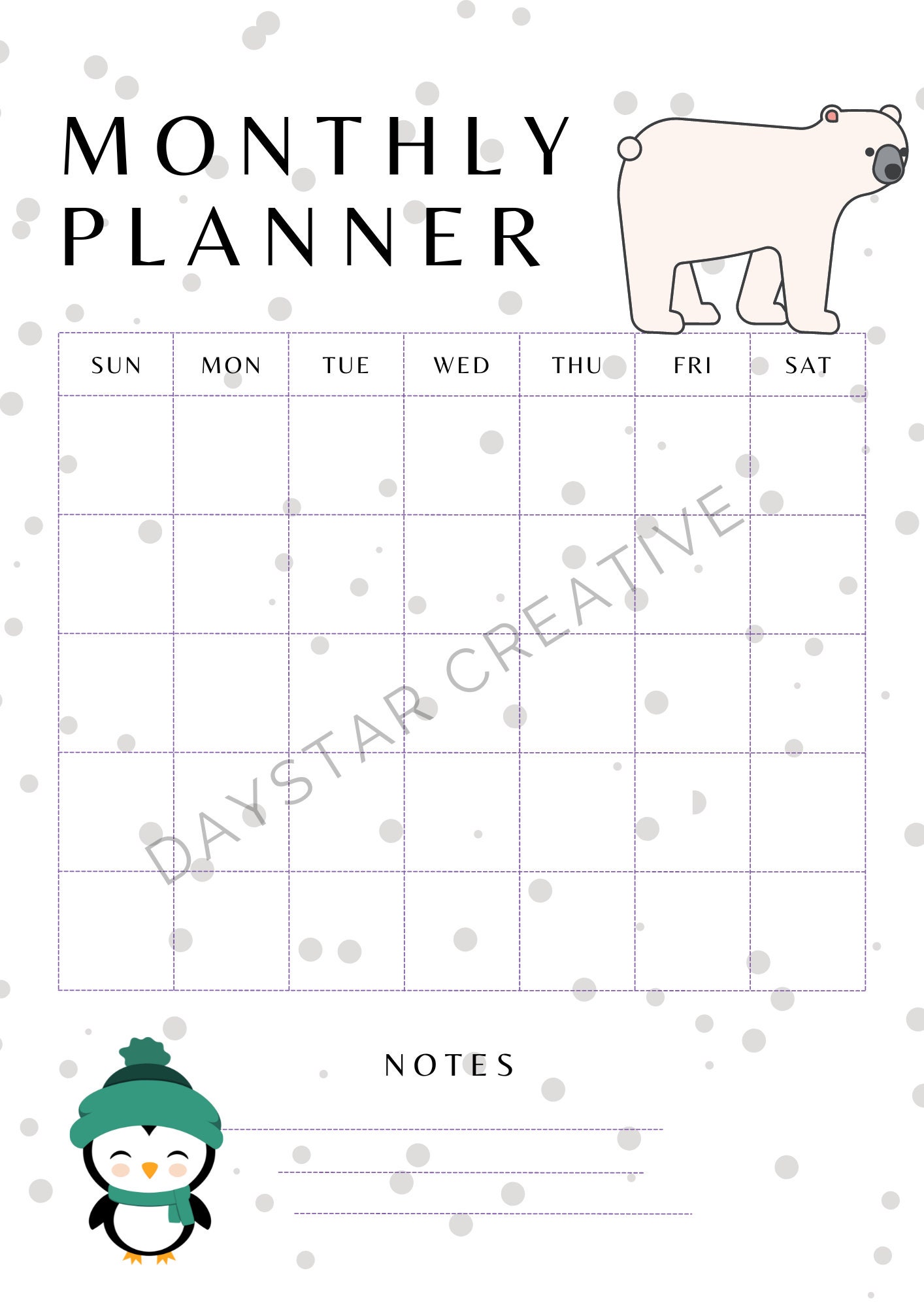 Seasons Monthly Planner | Winter, Summer, Spring, Autumn | Digital ...