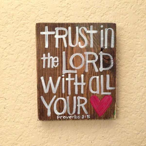 Trust in the Lord - Bible Verse Art - Scripture Art- 5 1/2" x 6 1/2" Original Painting - Grace for Grace by Tiffany Rachal