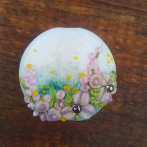 Cottage Garden - Lampwork Focal Glass Bead - Beading supplies - Jewellery Supplies - UK