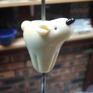 Polar Bear - handmade lampwork glass animal bead