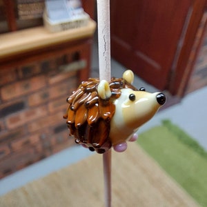 Hedgehog Focal Bead - handmade lampwork glass animal bead