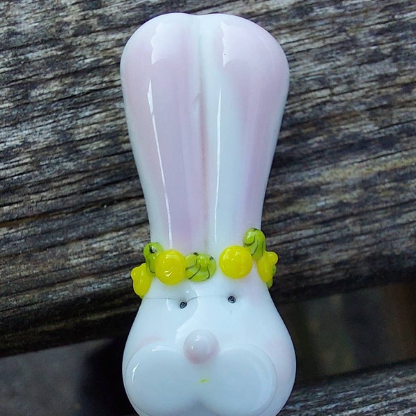 Handmade Easter Bunny Lampwork Glass Bead - MTO