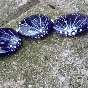 Cobalt Blue handmade lampwork glass beads - ooak - boho - hippie