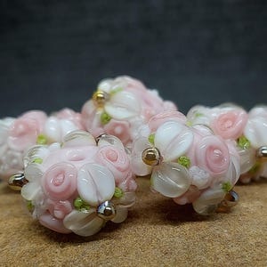 Set von 5 Rondell Perlen - Lampwork Perlen - Glasperlen - Made To Order