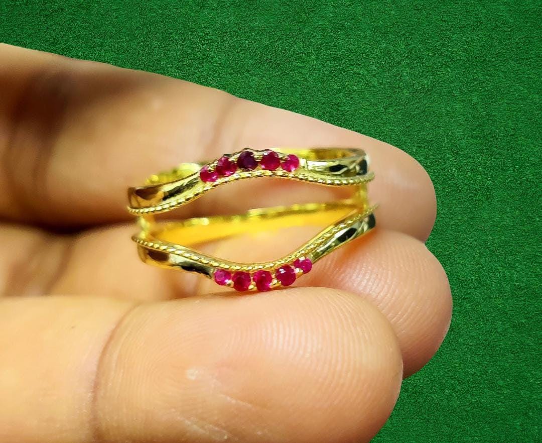 Red Ruby Sterling Silver Ring Enhancer, 14k Yellow Gold Plated - Etsy