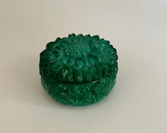Art Deco Jade Malachite Jewellery Dose Candle | Curt Schlevogt, 1930s Czechoslovakia