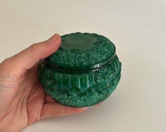 Art Deco Jade Malachite Jewellery Dose Candle | Curt Schlevogt, 1930s Czechoslovakia
