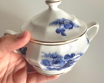 Vintage Floral Porcelain Sugar Bowl Candle | Hand Poured Soy Wax, Refillable