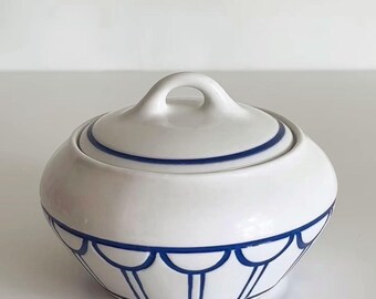Handmade Soy Candle in Vintage Porcelain Sugar Bowl | Blue and white, Nordic Tea Decor