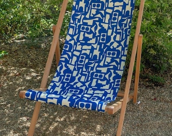 Premium Beechwood Deck Chair – Outdoor Folding Lounge Chair for Terrace, Garden, Pool, Balcony, or Beach