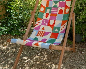 Outdoor Beechwood Deck Chair – Premium Folding Lounge Chair for Terrace, Balcony, or Garden