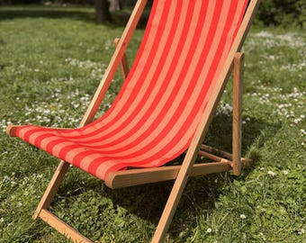 Premium Beechwood Deck Chair – Outdoor Folding Lounge Chair for Terrace, Garden, Pool, Balcony, or Beach