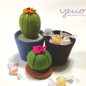 PDF pattern for felt - Cactus Trinket Box Pattern and Tutorial - felt play sewing pattern - felt sewing pattern - E pattern - DIY