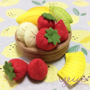 PDF pattern for felt - Make Your Own Fruits Pie - Felt Fruits Pie Pattern and Tutorial - felt play food sewing pattern - E pattern