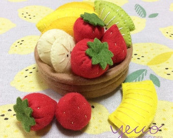 PDF pattern for felt - Make Your Own Fruits Pie - Felt Fruits Pie Pattern and Tutorial - felt play food sewing pattern - E pattern