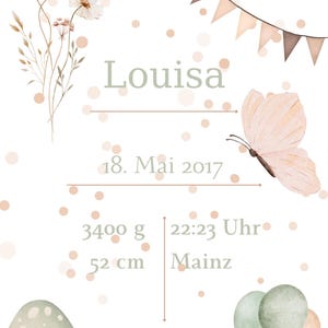 Geburtsposter Naturell | Namensposter | Beige | Geschenk | Geburt
