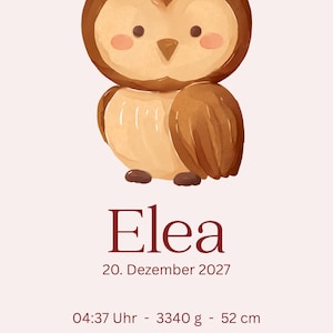 Geburtsposter Waldtiere | Namensposter | Tiere | Geschenk | Geburt | Personalisierbar