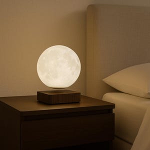 Levitating 3D Moon Lamp – Floating Night Light with 3 Colour Modes