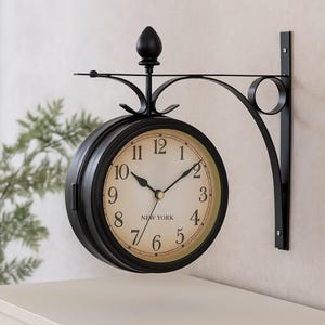 Vintage Double Sided Antique Wall Clock - Bedroom / Lounge / Office