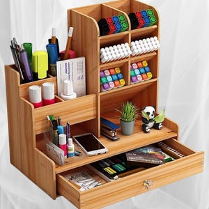 Organizzatore da scrivania in legno salvaspazio