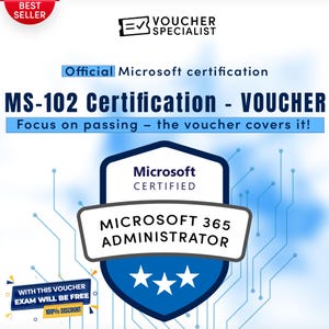 Microsoft MS-102 Prüfungsgutschein | Microsoft 365-Spezialistzertifizierung | Sofortiger Digitaler Code | Gültig Weltweit