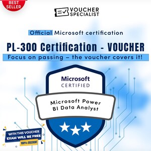 Microsoft PL-300 Prüfungsgutschein | Power BI Daten analytiker-Zertifizierung | Sofortiger Digitaler Code | Gültig Weltweit