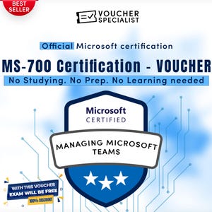 Microsoft MS-700 Prüfungsgutschein | Zertifizierung als Microsoft Team-Verwalter | Sofortiger Digitaler Code | Gültig Weltweit