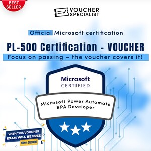 Microsoft PL-500 Prüfungsgutschein | Power Automate RPA-Entwicklerzertifizierung | Sofortiger Digitaler Code | Gültig Weltweit
