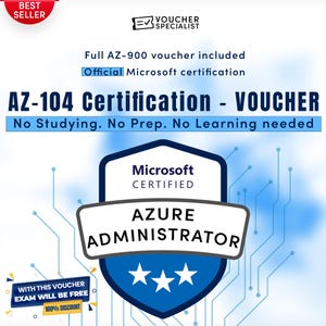 Microsoft AZ-104 Prüfungsgutschein | Azurblauer Leiter | Sofortiger Digitaler Code | Gültig Weltweit