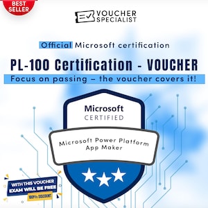 Microsoft PL-100 Prüfungsgutschein | PowerPlatform App Maker-Zertifizierung | Sofortiger Digitaler Code | Gültig Weltweit